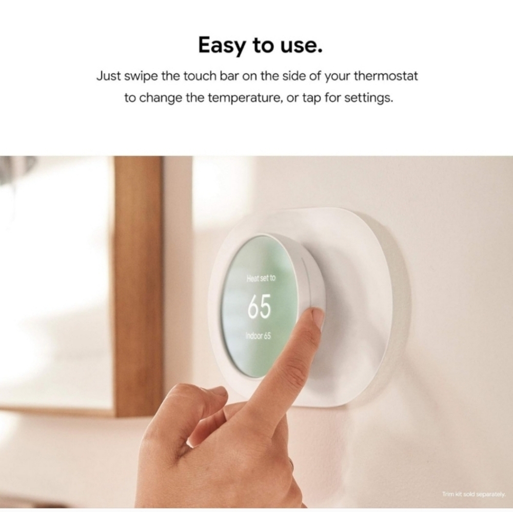 NIB Google Nest Thermostat, Trim Kit & Power Connector - Picture 4 of 14